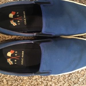 Cole haan blue slip on shoes